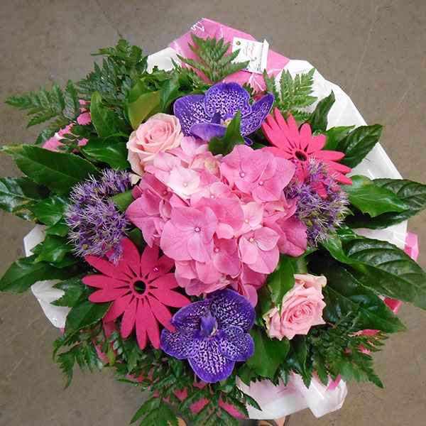 Bouquet rond rose violet